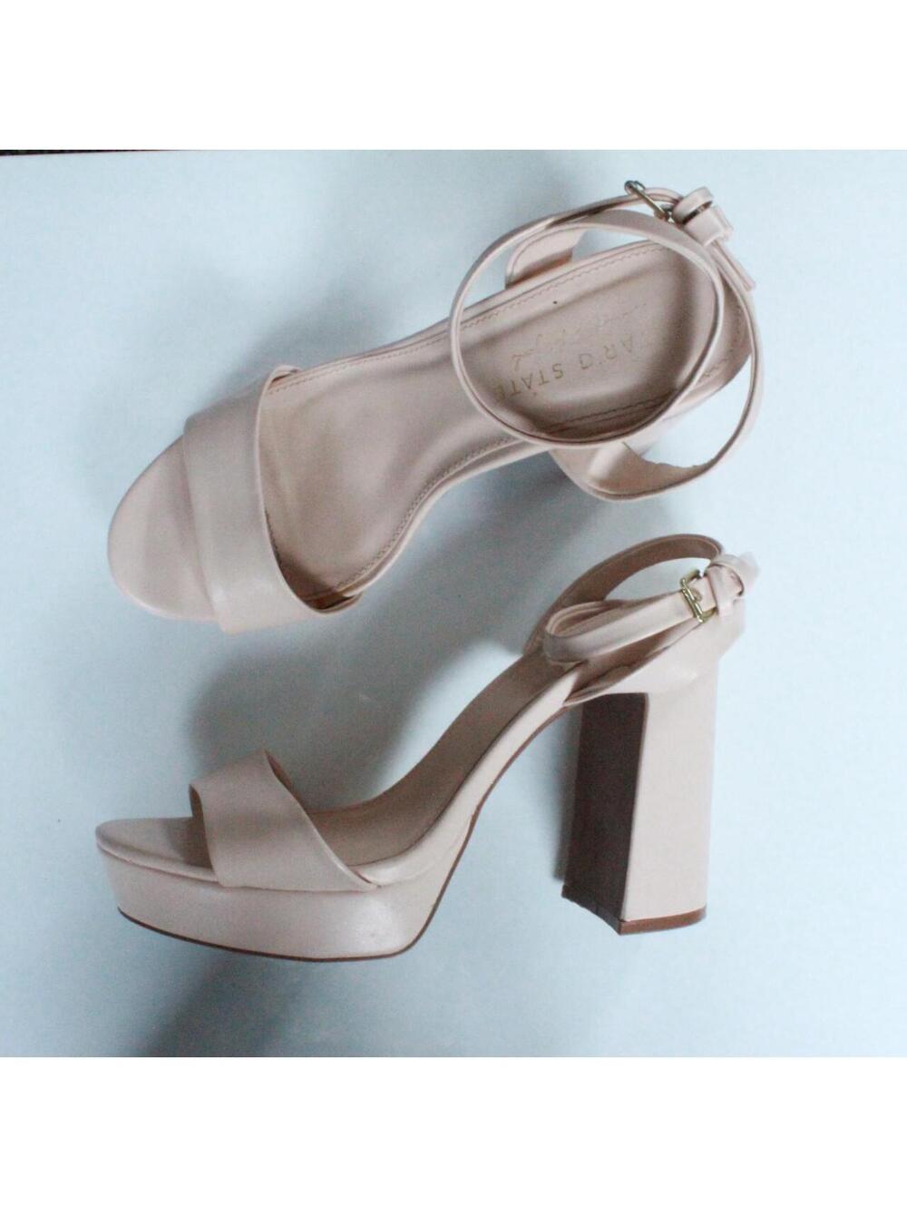 Altar'd State Women's Beige Platform Block Heel Sandals Size 8.5